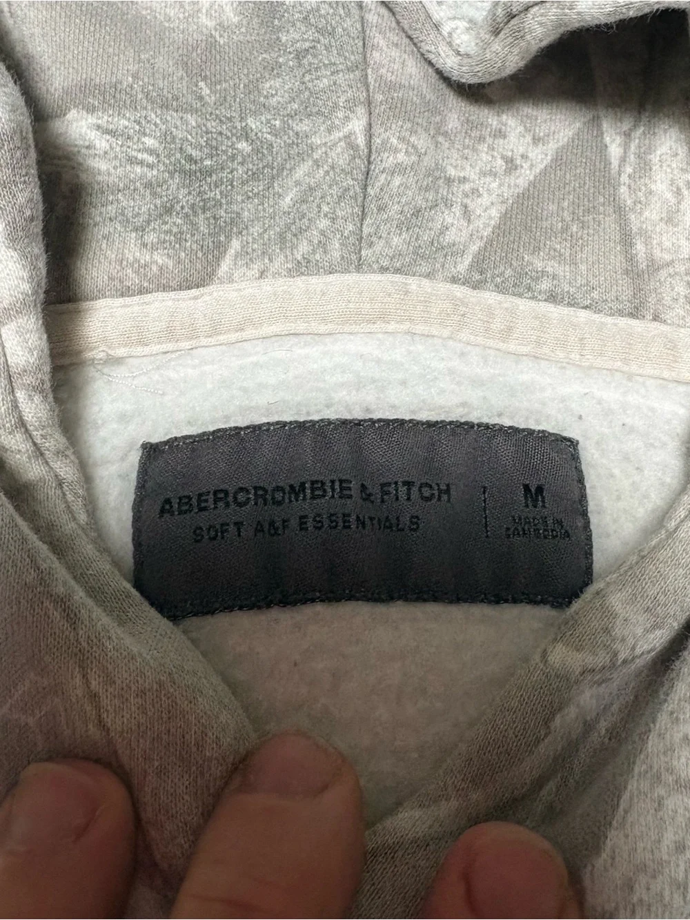 Abercrombie & Fitch Men's Light Grey Camo Hoodie